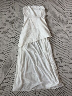 Brand New White Asymmetrical Maxi Dress